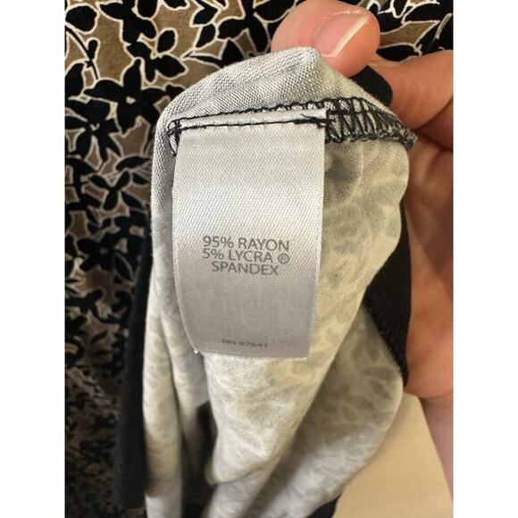 J. Jill Womens Wearever Tan/Black 3/4 Sleeve Stretch Cooling Shift Dress Small - Picture 4 of 7